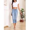 image:imageSidefeel Womens Capri Jeans High Waisted 2026 Summer Fashion Straight Leg Raw Hem Denim Capri PantsD Sky Blue
