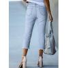 image:imageSidefeel Womens Capri Jeans High Waisted 2026 Summer Fashion Straight Leg Raw Hem Denim Capri PantsE Sky Blue