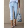 image:imageSidefeel Womens Capri Jeans High Waisted 2026 Summer Fashion Straight Leg Raw Hem Denim Capri PantsE Sky Blue