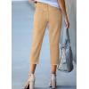 image:imageSidefeel Womens Capri Jeans High Waisted 2026 Summer Fashion Straight Leg Raw Hem Denim Capri PantsKhaki