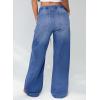 image:imageSidefeel Womens MidLow Rise Baggy Jeans Elastic Waist Drawtring Y2K Stretchy Wide Leg Cargo Boyfriend Oversized Denim PantsBlue