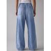 image:imageSidefeel Womens MidLow Rise Baggy Jeans Elastic Waist Drawtring Y2K Stretchy Wide Leg Cargo Boyfriend Oversized Denim PantsLight Blue