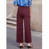 image:imageSidefeel Womens Wide Leg Jeans High Waisted Stretchy Jeans Straight Leg Loose Fit Zimbaplatinum Ankle Denim PantsBurgundy