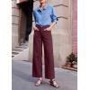image:imageSidefeel Womens Wide Leg Jeans High Waisted Stretchy Jeans Straight Leg Loose Fit Zimbaplatinum Ankle Denim PantsBurgundy