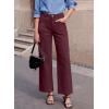 image:imageSidefeel Womens Wide Leg Jeans High Waisted Stretchy Jeans Straight Leg Loose Fit Zimbaplatinum Ankle Denim PantsBurgundy