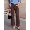 image:imageSidefeel Womens Wide Leg Jeans High Waisted Stretchy Jeans Straight Leg Loose Fit Zimbaplatinum Ankle Denim PantsCoffee
