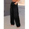 image:imageSidefeel Womens Wide Leg Jeans High Waisted Stretchy Straight Leg Tummy Control Trendy Baggy Seamed Panel Denim PantsBlack