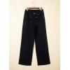 image:imageSidefeel Womens Wide Leg Jeans High Waisted Stretchy Straight Leg Tummy Control Trendy Baggy Seamed Panel Denim PantsBlack
