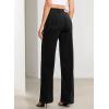image:imageSidefeel Womens Wide Leg Jeans High Waisted Stretchy Straight Leg Tummy Control Trendy Baggy Seamed Panel Denim PantsBlack