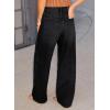 image:imageSidefeel Womens Wide Leg Jeans High Waisted Stretchy Straight Leg Tummy Control Trendy Baggy Seamed Panel Denim PantsBlack