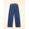 image:imageSidefeel Womens Wide Leg Jeans High Waisted Stretchy Straight Leg Tummy Control Trendy Baggy Seamed Panel Denim PantsBlue