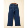image:imageSidefeel Womens Wide Leg Jeans High Waisted Stretchy Straight Leg Tummy Control Trendy Baggy Seamed Panel Denim PantsDark Blue