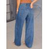 image:imageSidefeel Womens Wide Leg Jeans High Waisted Stretchy Straight Leg Tummy Control Trendy Baggy Seamed Panel Denim PantsLight Blue