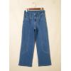 image:imageSidefeel Womens Wide Leg Jeans High Waisted Stretchy Straight Leg Tummy Control Trendy Baggy Seamed Panel Denim PantsLight Blue