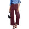 image:imageSidefeel Womens Wide Leg Jeans High Waisted Stretchy Jeans Straight Leg Loose Fit Zimbaplatinum Ankle Denim PantsBurgundy