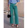image:imageSidefeel Womens Wide Leg Jeans High Waisted Stretchy Jeans Straight Leg Loose Fit Zimbaplatinum Ankle Denim PantsLake Green