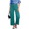 image:imageSidefeel Womens Wide Leg Jeans High Waisted Stretchy Jeans Straight Leg Loose Fit Zimbaplatinum Ankle Denim PantsLake Green