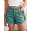 image:imageSidefeel Womens Jean Shorts High Waisted Stretchy Casual Side Seam Denim ShortsLake Green
