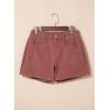 image:imageSidefeel Womens Jean Shorts High Waisted Stretchy Casual Side Seam Denim ShortsMineral Red