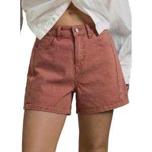 image:imageSidefeel Womens Jean Shorts High Waisted Stretchy Casual Side Seam Denim ShortsMineral Red