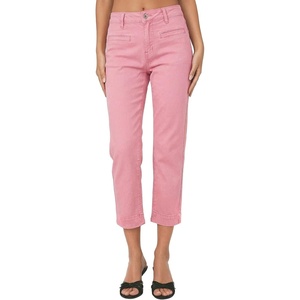 image:imageSidefeel Womens Capri Jeans High Waist Stretchy Skinny Jeans Casual Summer Trendy Cropped Pants with Welt PocketsPink