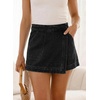 image:imageSidefeel Skorts Skirts for Women Denim Mini Skirt Casual Summer High Waisted Jean Shorts StretchyBlack
