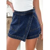 image:imageSidefeel Skorts Skirts for Women Denim Mini Skirt Casual Summer High Waisted Jean Shorts StretchyBluing