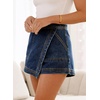 image:imageSidefeel Skorts Skirts for Women Denim Mini Skirt Casual Summer High Waisted Jean Shorts StretchyBluing