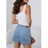 image:imageSidefeel Skorts Skirts for Women Denim Mini Skirt Casual Summer High Waisted Jean Shorts StretchyIceland Blue