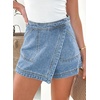 image:imageSidefeel Skorts Skirts for Women Denim Mini Skirt Casual Summer High Waisted Jean Shorts StretchyIceland Blue