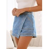image:imageSidefeel Skorts Skirts for Women Denim Mini Skirt Casual Summer High Waisted Jean Shorts StretchyIceland Blue