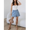 image:imageSidefeel Skorts Skirts for Women Denim Mini Skirt Casual Summer High Waisted Jean Shorts StretchyIceland Blue
