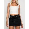 image:imageSidefeel Skorts for Woman Jean Skirt High Waisted Stretchy Denim Skort Mini Skirts with PocketsBlack
