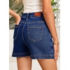 image:imageSidefeel Skorts for Woman Jean Skirt High Waisted Stretchy Denim Skort Mini Skirts with PocketsBluing