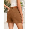 image:imageSidefeel Skorts for Woman Jean Skirt High Waisted Stretchy Denim Skort Mini Skirts with PocketsBrown
