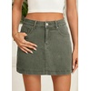 image:imageSidefeel Skorts for Woman Jean Skirt High Waisted Stretchy Denim Skort Mini Skirts with PocketsGreen