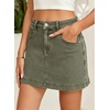 image:imageSidefeel Skorts for Woman Jean Skirt High Waisted Stretchy Denim Skort Mini Skirts with PocketsGreen