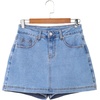 image:imageSidefeel Skorts for Woman Jean Skirt High Waisted Stretchy Denim Skort Mini Skirts with PocketsIceland Blue