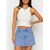 image:imageSidefeel Skorts for Woman Jean Skirt High Waisted Stretchy Denim Skort Mini Skirts with PocketsIceland Blue