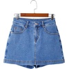 image:imageSidefeel Skorts for Woman Jean Skirt High Waisted Stretchy Denim Skort Mini Skirts with PocketsLight Blue
