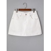 image:imageSidefeel Skorts for Woman Jean Skirt High Waisted Stretchy Denim Skort Mini Skirts with PocketsWhite