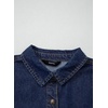 image:imageSidefeel Womens Button Down Denim Shirt Collared Short Sleeve Jean Shirt Blouse with PocketsBluing