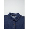 image:imageSidefeel Womens Button Down Denim Shirt Collared Short Sleeve Jean Shirt Blouse with PocketsDark Blue