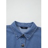 image:imageSidefeel Womens Button Down Denim Shirt Collared Short Sleeve Jean Shirt Blouse with PocketsIceland Blue