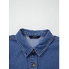 image:imageSidefeel Womens Button Down Denim Shirt Collared Short Sleeve Jean Shirt Blouse with PocketsLight Blue