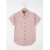 image:imageSidefeel Womens Button Down Denim Shirt Collared Short Sleeve Jean Shirt Blouse with PocketsPink