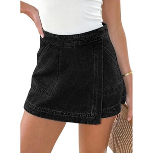 image:imageSidefeel Skorts Skirts for Women Denim Mini Skirt Casual Summer High Waisted Jean Shorts StretchyBlack