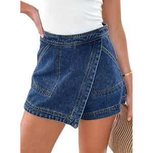 image:imageSidefeel Skorts Skirts for Women Denim Mini Skirt Casual Summer High Waisted Jean Shorts StretchyDark Blue