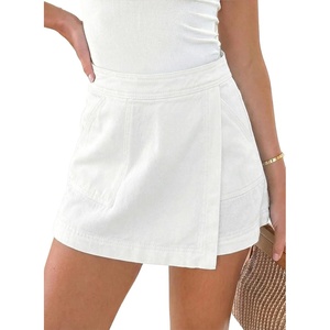 image:imageSidefeel Skorts Skirts for Women Denim Mini Skirt Casual Summer High Waisted Jean Shorts StretchyWhite
