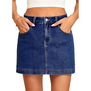 image:imageSidefeel Skorts for Woman Jean Skirt High Waisted Stretchy Denim Skort Mini Skirts with PocketsBluing